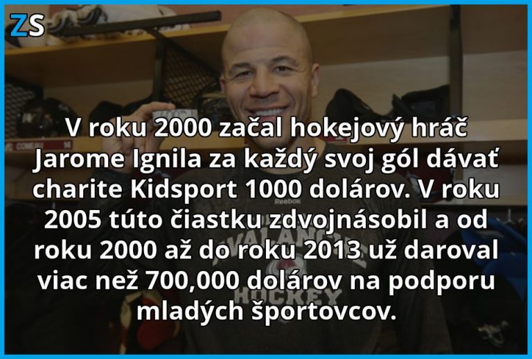 Hokejový hráč Jarome Ignila pomáha mladým športovcom