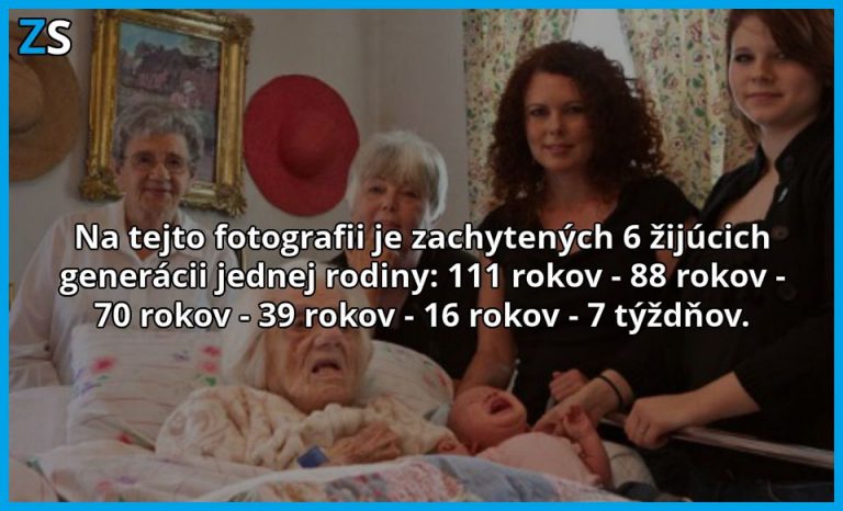 6 generácii dcér na jednej fotografii
