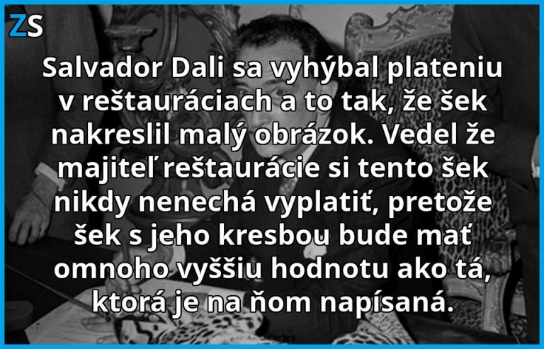 Salvador Dali jedol v reštauráciach zadarmo