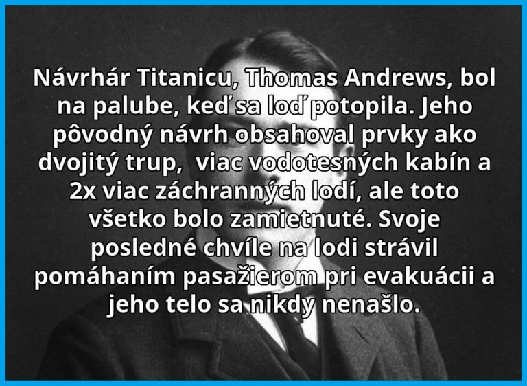Muž, ktorý navrhol slávny Titanic