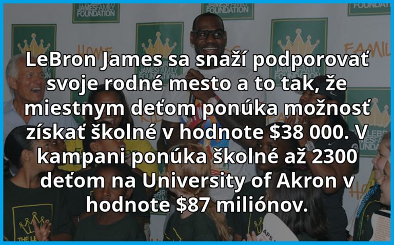 LeBron James podporuje vzdelanie vo svojom rodnom meste
