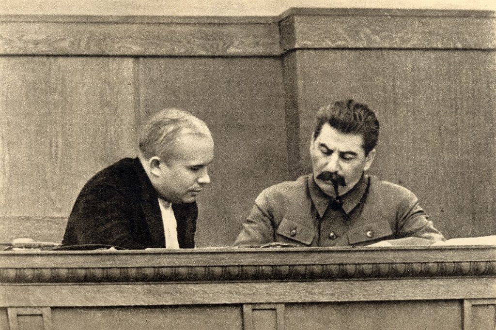Joseph Stalin and Nikita Khrushchev 1936