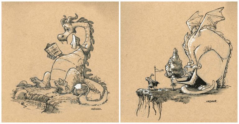 Veselé ilustrácie, ktorými sa autor snaží zničiť stereotypy o drakoch a ukázať ich v lepšom svetle