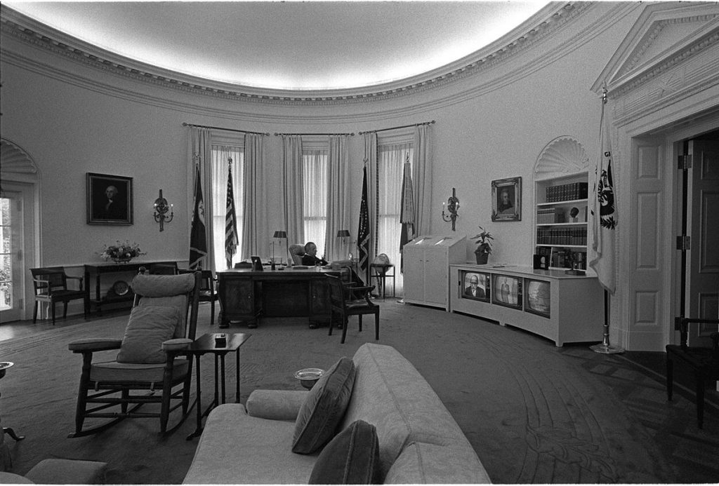 1200px President Johnson watches TV in the Oval Office