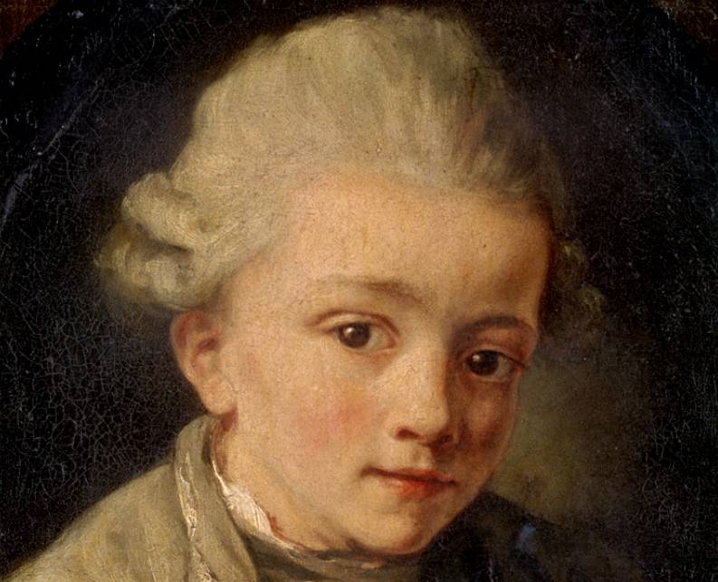 Mozart painted by Greuze 1763 64 detail