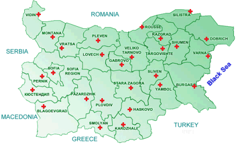 Bulharsko mapa