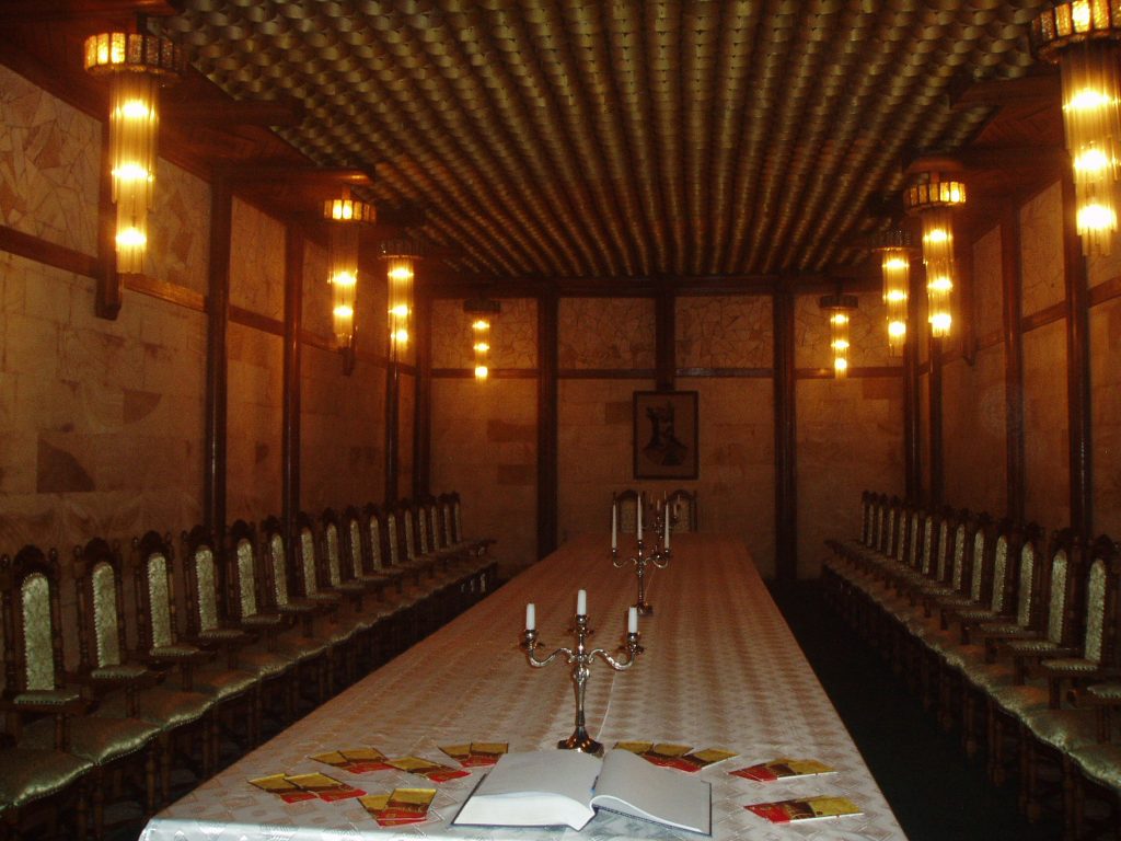 Long table in the cellars of Milestii Mici 193869940