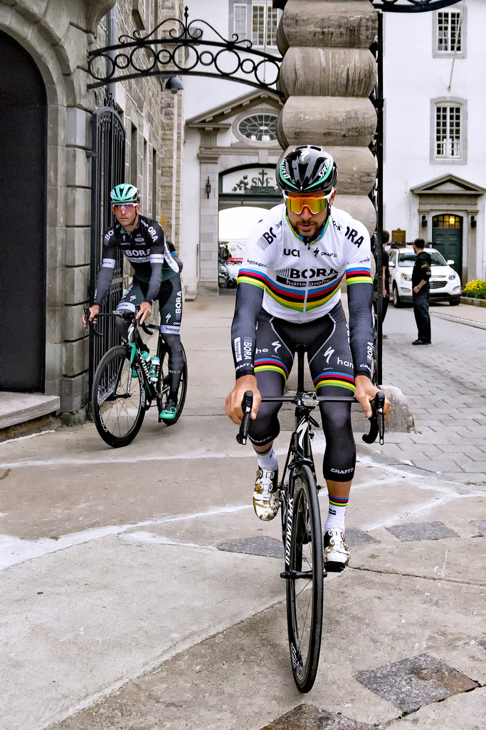 Peter Sagan of Bora Hansgrohe before the start of a training ride in Quebec City by Ray's Professional Cycling Page peter sagan world fotografia