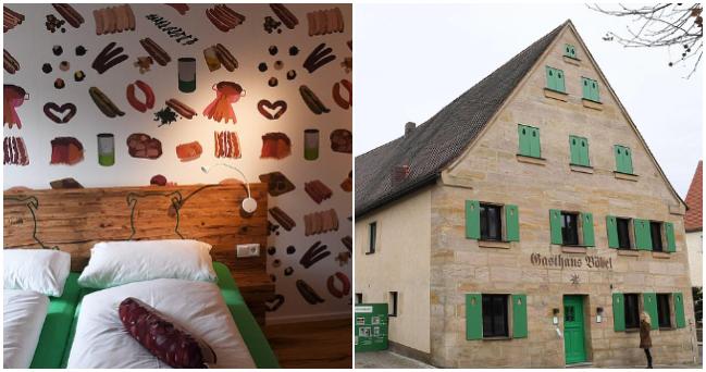 Vegetariánska nočná mora? Toto je prvý a jediný klobásový hotel na svete, ktorý nájdete v Nemecku