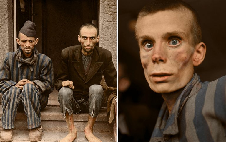 Digitálne zdatný muž sa rozhodol vdýchnuť farby hrôzostrašným fotografiám z koncentračných táborov