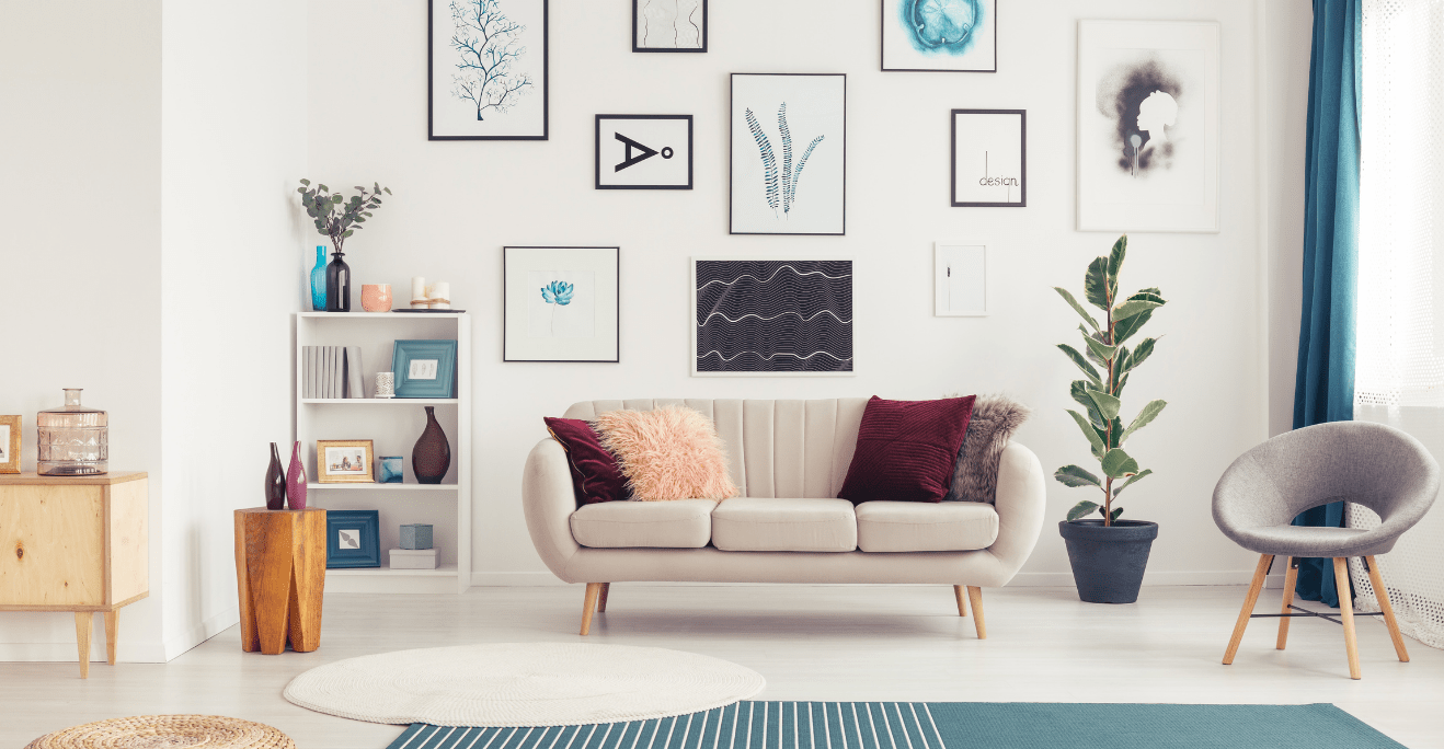moderný koberec v obývačke