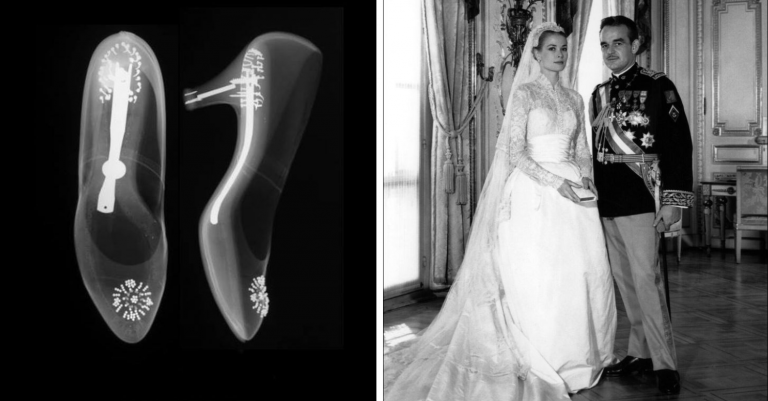Röntgen svadobných topánok Grace Kelly, ktorá bola manželkou monackého kniežaťa, odhalil tajomstvo