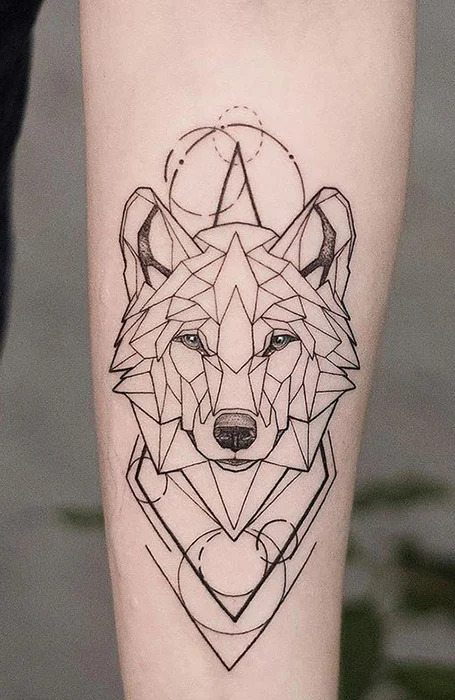 Geometrické tetovanie Wolf