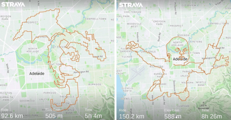 Austrálsky cyklista vytvára prostredníctvom fitness aplikácie digitálne kresby