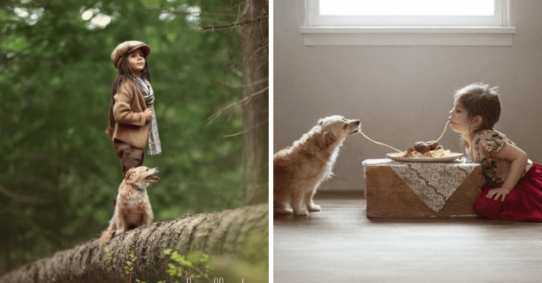 15 nežných fotografií malého dievčatka a zachráneného psíka, ktoré vám spravia deň krajším