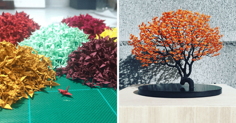 Nenáročné bonsaje – japonská umelkyňa ich vytvára z malých kúskov origami