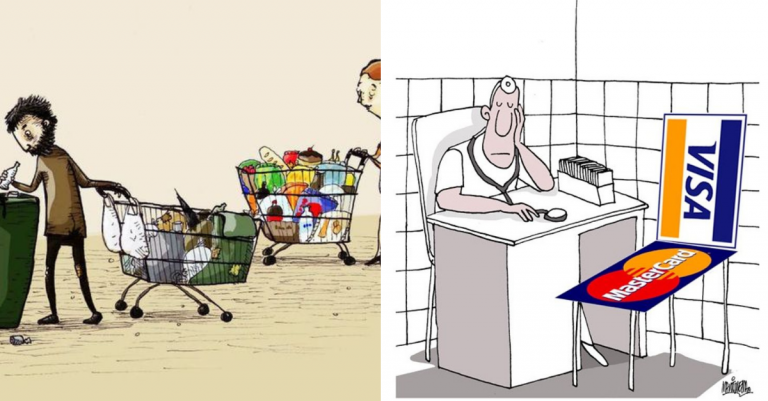 Obrázky zobrazujúce smutnú realitu moderného sveta