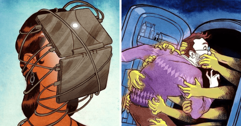Provokatívne ilustrácie o problémoch spoločnosti a dnešného života