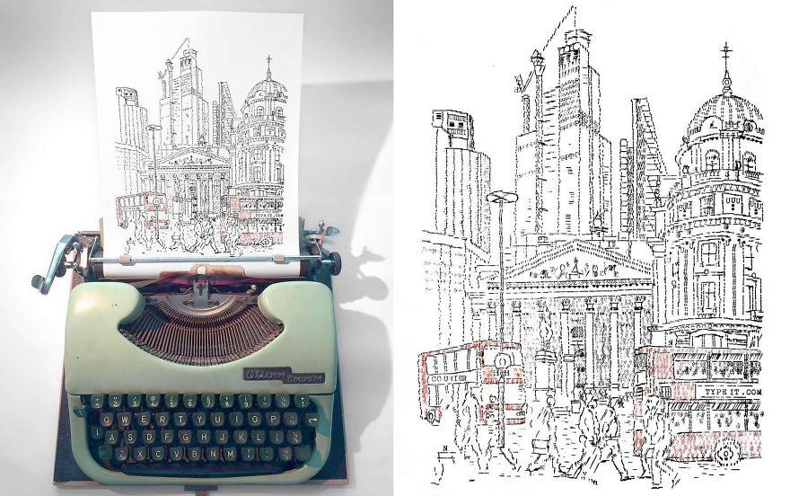 This young artist makes amazing drawings with a typewriter 5f5733690673f 880