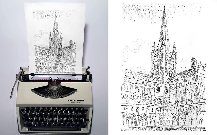 This young artist makes amazing drawings with a typewriter 5f573373497d9 880