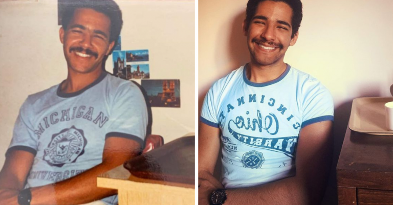 14 fotografií, ktorá zobrazujú rodičov a ich dokonalé kópie