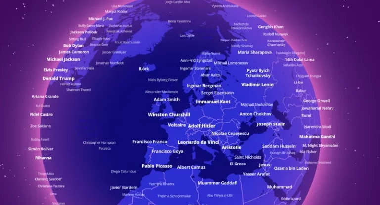 Interaktívna mapa, ktorá zobrazuje miesta narodenia známych osobností. Z niektorých budete prekvapení