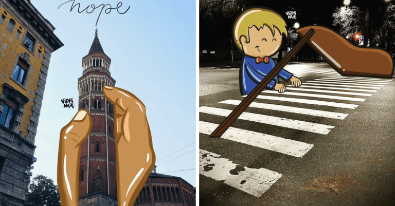 Umelkyňa nakreslila týchto 15 ilustrácií, ktoré interagujú s každodennými predmetmi