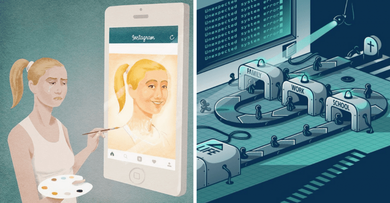 Strašidelné ilustrácie, ktoré dokazujú, že s dnešným svetom nie je niečo v poriadku