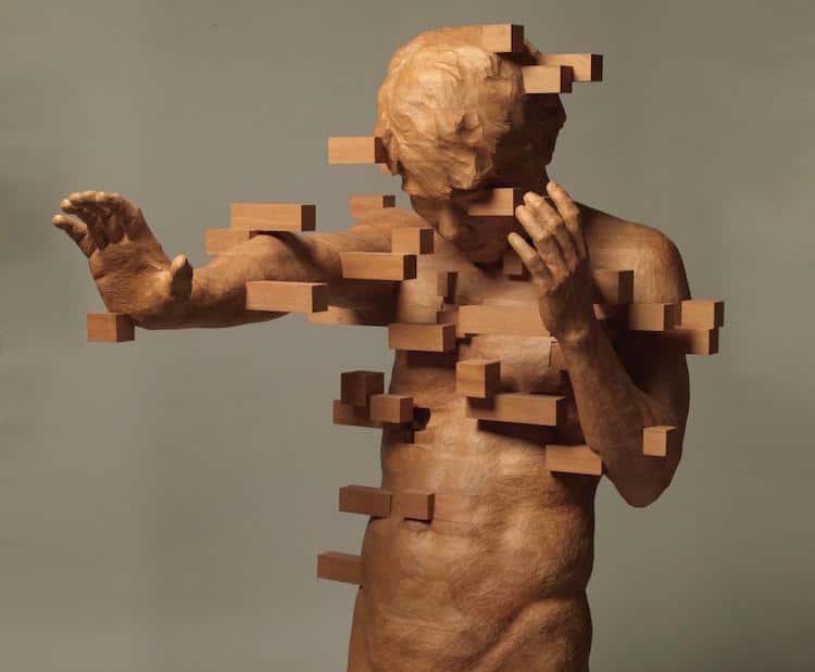 pixelated wooden sculptures hsu tung 10