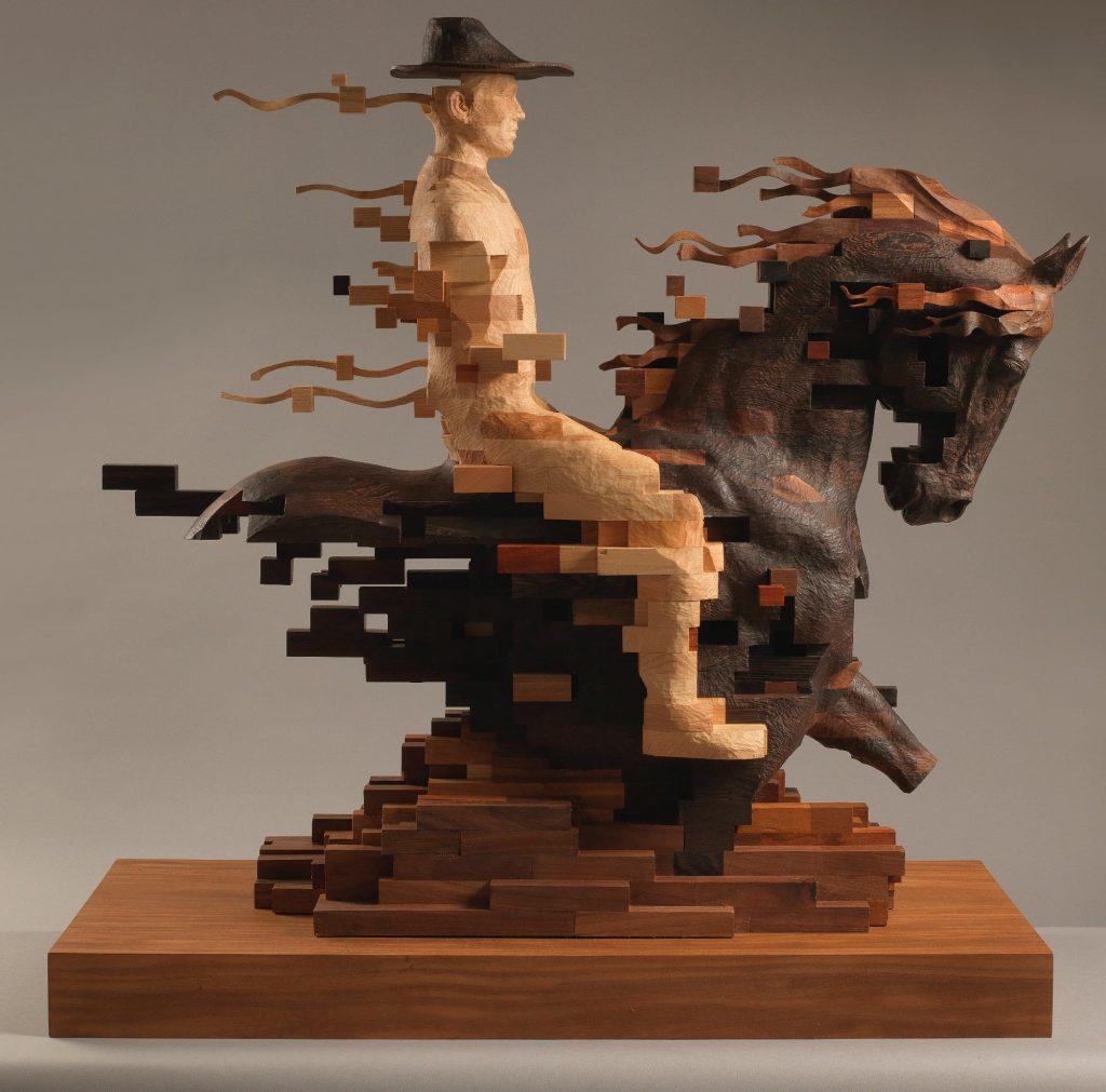 pixelated wooden sculptures hsu tung 2