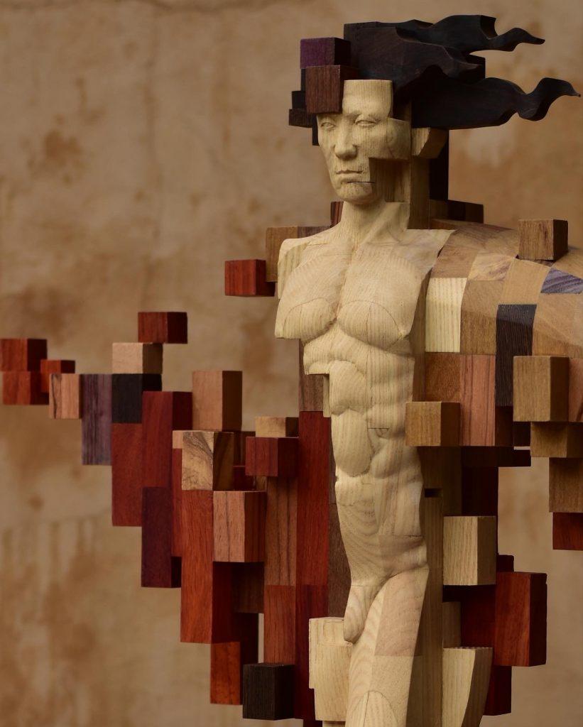 pixelated wooden sculptures hsu tung 8
