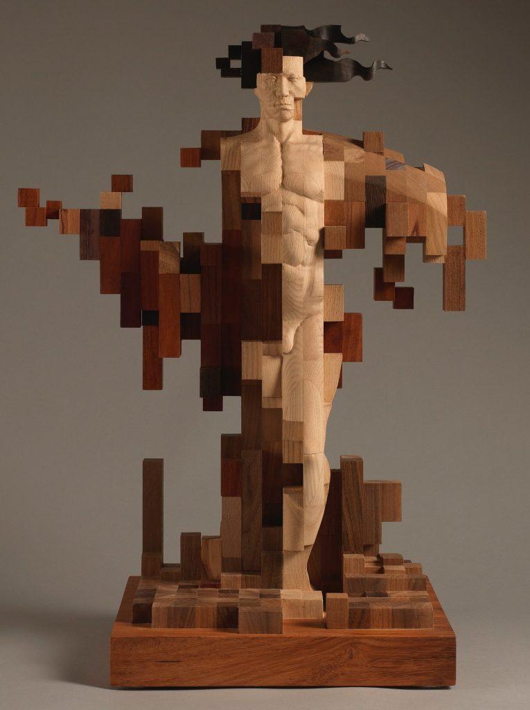 pixelated wooden sculptures hsu tung 9