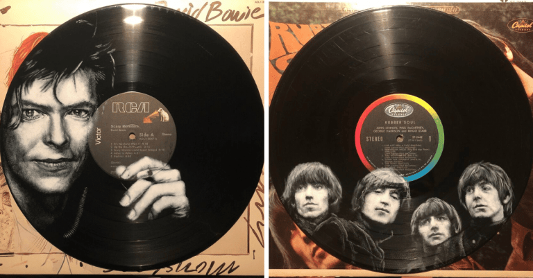Maľuje portréty na vinylové platne a my vám prinášame výber toho najlepšieho