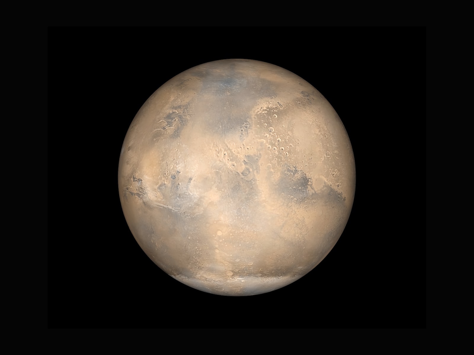 Mars on a black background