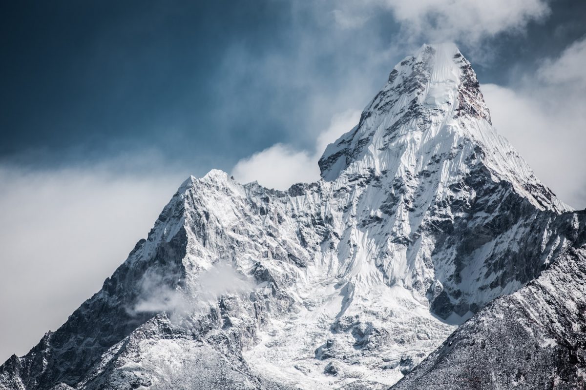 mountain cover with snow