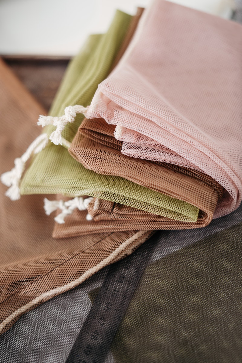 Handmade Mesh Bags in Close-Up Photography