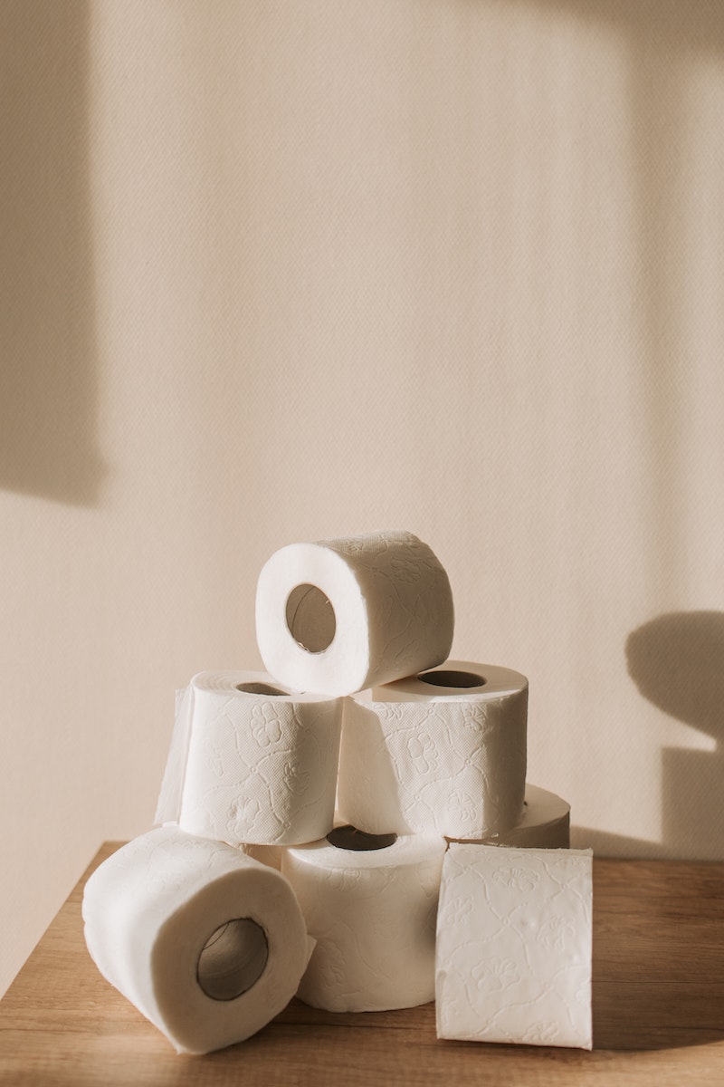 White Tissue Paper Roll on White Textile