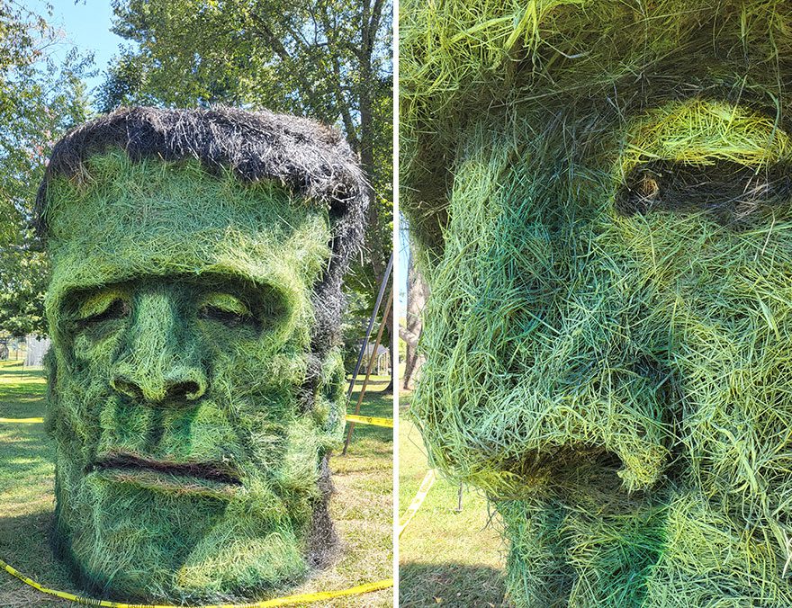 I Spent Two Weeks Sculpting and Painting 1500 lb Hay Bales for a Halloween Event 634687333ffc1 880