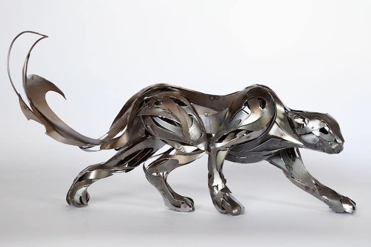 metallic animal sculptures georgie seccull 1