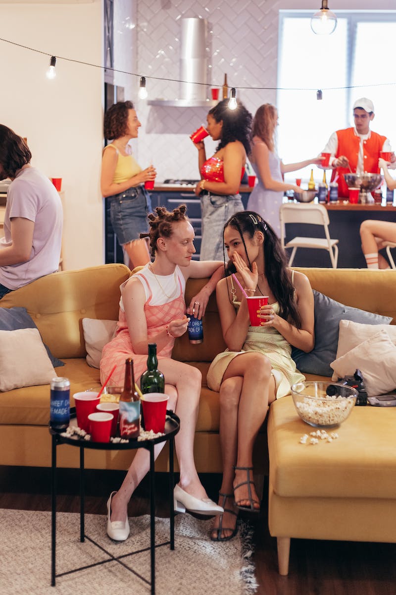 Women Sitting on a Couch