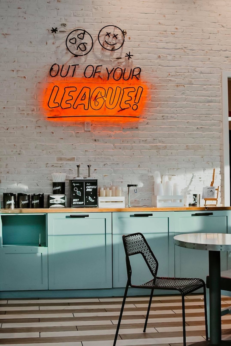 Out of Your League neon light signage
