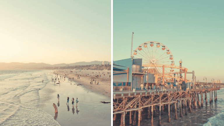 Fotografický pohľad na očarujúcu krásu móla Santa Monica v Kalifornii