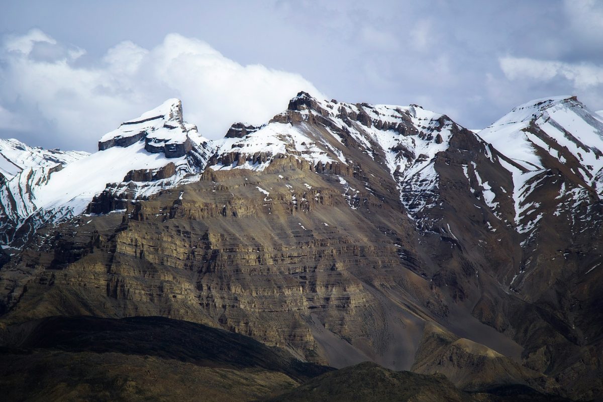 snow covered mountain under cloudy sky during daytime