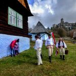 Traditional Easter in Slovakia in open-air museum of Folk architecture in Stará Ľubovňa