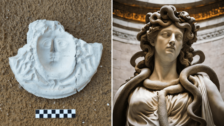 Archeológovia objavili formu rímskej masky s vyobrazením Medúzy