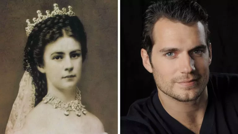 Portrét dvojice muž a žena, jeden v historickom oblečení, druhý v modernom štýle, vedľa seba.