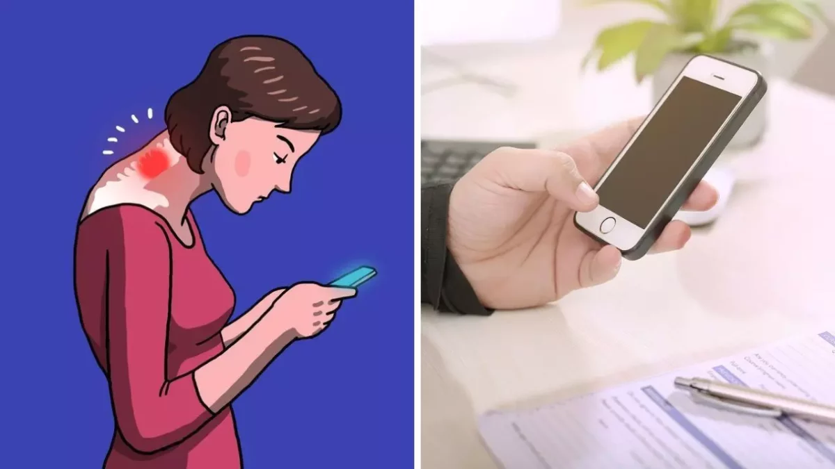 Nevhodné držanie tela pri používaní smartfónu spôsobuje bolesť krku a chrbta.