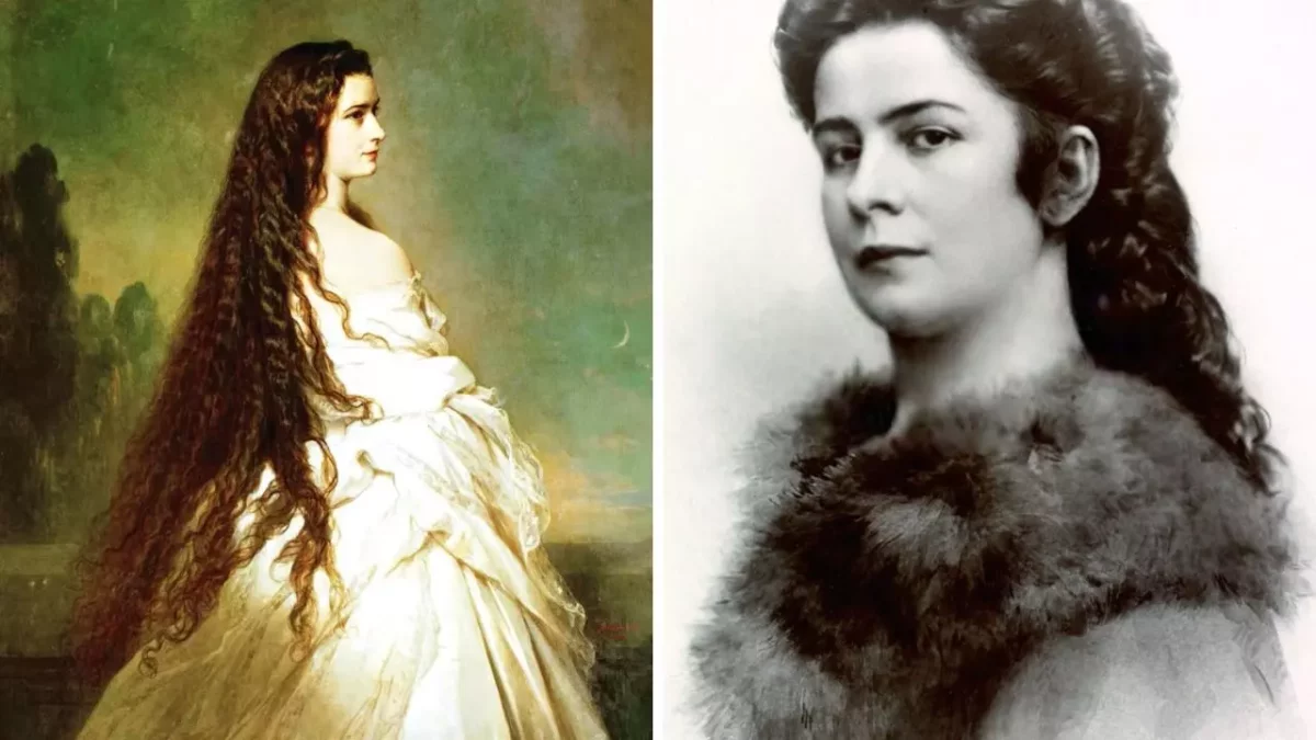 Portrét ženy v elegantných šatách so splývavými vlasmi a druhý v kožušinovom kabáte z historického obdobia.