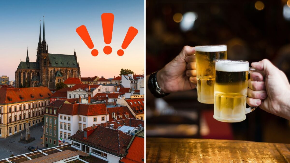 Brno: katedrála Petrov pri západe slnka, pohostinnosť s pivom, tradície a atmosféra.