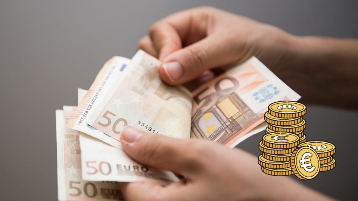 Osoba počíta bankovky v eurách, symbol stability a financií.